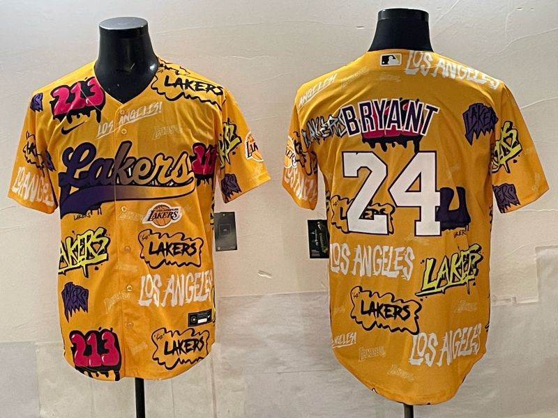 Men Los Angeles Lakers Nike #24 Bryant yellow NBA 2025 Jersey style 04